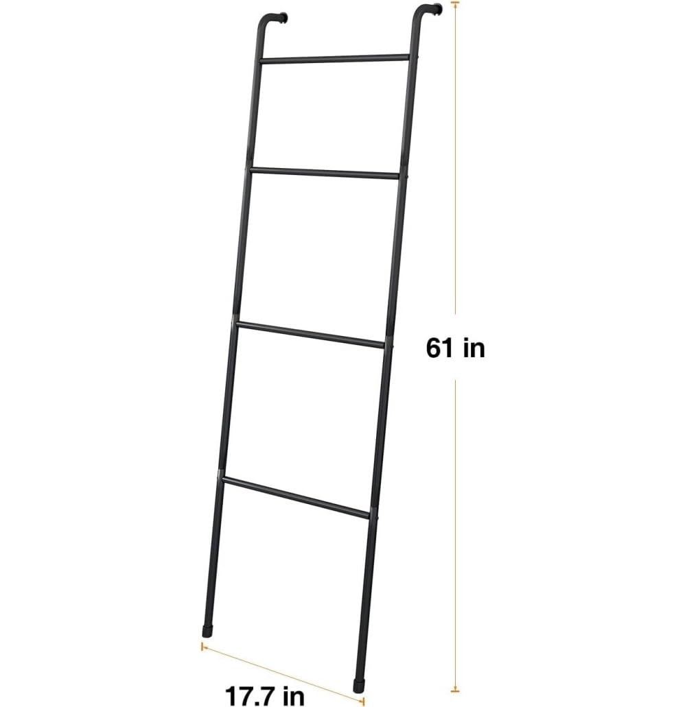 Toallero de pie Soporte de Suelo Toallero De 4 Niveles, Soporte Escalera Para Manta, Metal Inclinado Para Pared, Estante Para Sala Estar, Baño, Piscina Al Aire Libre Estilo Industrial Minimalista