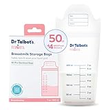 Dr. Talbot's Mom Breastmilk Storage Bags with 4 MilkFresh Temperature Tracking Sensors - 50 Count - Perfect for Moms On The Go