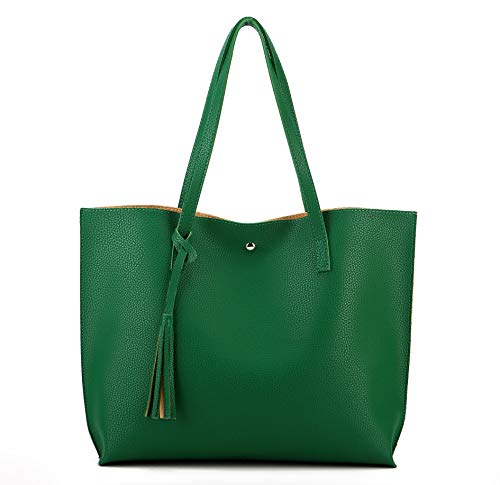 Nodykka Women Tote Bags Top Handle Satchel Handbags PU Faux Leather Tassel Shoulder Purse