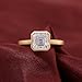 Dsnyu 9K Yellow Gold Ring, Eternity Wedding Bands for Women with Square Moissanite 2ct Band Yellow Gold Fashion Trendy Size 9.5