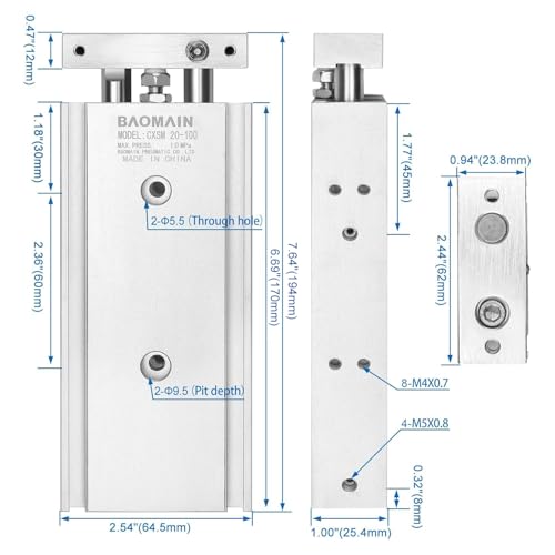 Pistón para puerta de aluminio 16 Imagen adicional