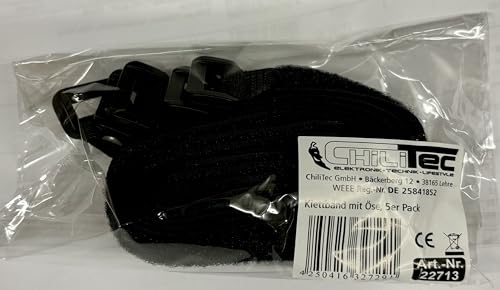 ChiliTec Kabelbinder Klettband Klettverschluss mit Öse 30cm lang 2cm breit Sicheres Verstauen von Kabel und Leitungen 5er Pack Schwarz
