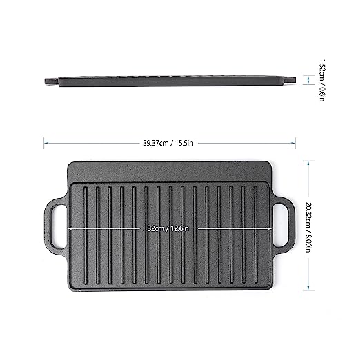 Hawok Cast Iron Reversible Grill Rectangular Griddle 12.6X8 Inch… #TOP1