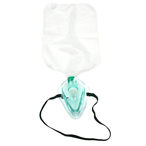 Image of Adult High Oxygen Concentration with Reservoir Bag Non-Rebreathing Face Mask NRBM pack of 1 with transparent colour