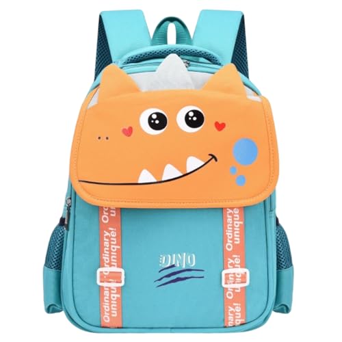 Mochila Escolar Infantil Unicórnio e Dinossauro, 4 Cores Disponíveis, Design Divertido, Alças Ajustáveis, para Crianças da Pré-escola e Ensino Fundamental (DRAGÃO VERDE)