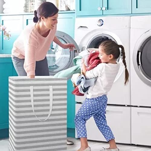 Tissting 2 Pack Laundry Hamper 72L Collapsible Large Laundry Baskets with Easy Carry Handles - Image 4
