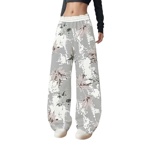 Womens Wide Leg Fleece Lined Sweatpants Winter Baggy Lounge Travel Pants Fashion Outfits 2025 Joggers Clothes Blue 2XL 3XL