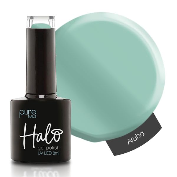 Halo Gel Polish 8ml - Aruba. UV/LED Gel Nail Polish, Long Lasting & Easy To Apply. Nail Art Colours For Manicure & Pedicure. Gel Polish For Professional & Home Use.