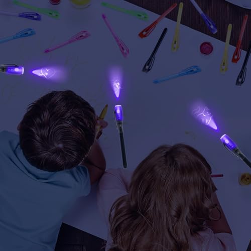7 x Geheimstift mit UV-Licht , Zauberstift Kinder, UV Stift, unsichtbar schreiben, geheimstift Kinder, lesbar durch Licht, Give Aways Kindergeburtstag Gastgeschenke, Ostergeschenke, Kindergeburtstag