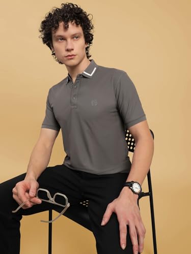 Image of Lux Nitro Men's Polo T-Shirt with Jacquard Collar | Half Sleeve Collar T-Shirt for Men | Casual & Office Wear