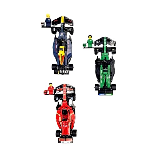 Image of 2 Pack F1 Car Wall Mount Compatible with Speed Champions Building Brick Cars | Racing Car Display Hanger with Screws Included | Durable Bioplastic Wall Holder (Wall mount with Driver Slot)