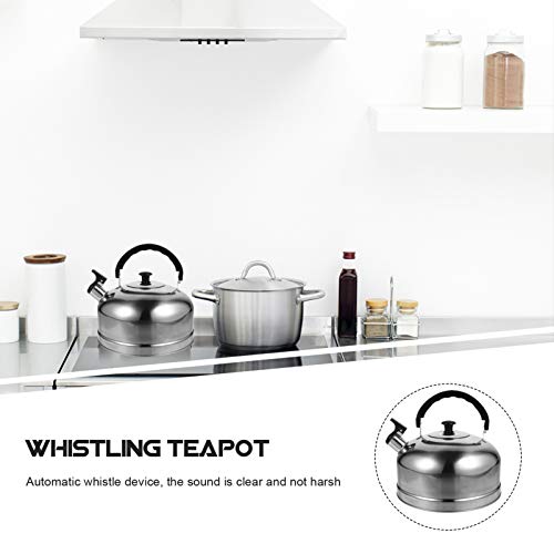 DOITOOL Chaleira de aço inoxidável com apito de 4 litros, chaleira de água quente para restaurante e