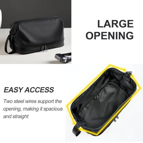 Image of Handcuffs Toiletry Pouch for Men & Women - Waterproof Pouch |Nylon Fabric | Shaving Kit Bag & Grooming Travel Toiletry Bag | Toiletries Organiser (Black)