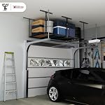 The Atlas Pro 4 x 8 ft Overhead Garage Storage Rack, Ultra Duty 1250lbs Weight Capacity, Adjustable Height 26"-48", Hammertone - Image 2