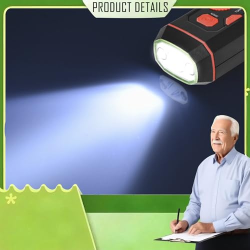 HXCSYC Multifunctional Hand-Crank Rechargeable Flashlight, Portable Outdoor Emergency Lighting, Disaster and Earthquake SOS Alarm Radio(Red)