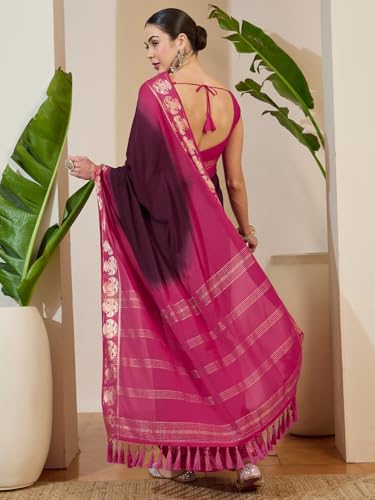 Image of AKHILAM Women's Mysore Silk Kanjivaram Pure Soft Ombre Print Saree With Unstitched Blouse Piece (73ALEKHA7301 NV Parent)