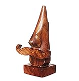 The StoreKing Wooden Eyeglass Spectacle Holder Handmade Mustache Display Stand for Office Desk Home Decor Gifts (Brown)
