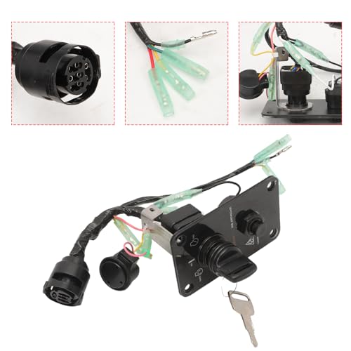 Image of 12V Main Switch Panel Single Engine Key Switch Panel Assembly for Outboard Yacht 704-82570-12-00 On-Off-Start Control Box Ignition Key Switch Panel 704-82570-11-00 704-82570-08-00