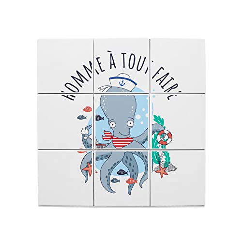 Carreaux céramique pieuvre illustration 60x60 cm pour dynamiser la crédence de votre cuisine
