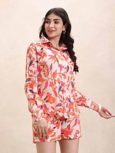Image of Leriya Fashion Western Summer Co ord Set for Women Stylish | Western Pajama Set & Night Suit Travel Outfit | Casual Boho & Night Dress | Printed Pyjama Set for Goa Vacations Beach Outfits