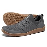 AIRHAS Mens Barefoot Shoes with Wide Toe Box Gym Workout Sneakers for Men Zero Drop Cross Training Shoes(Dark Grey/Gum,7.0)