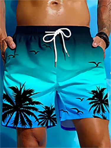 Mens Swim Trunks Quick Dry Beachwear Drawstring Waist Summer Vacation Water Sports Activities Lightweight Beach Shorts
