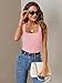 MEROKEETY Women's Ribbed Knit Tank Tops 2025 Square Neck Sleeveless Summer Basic Shirts Sweater Vest Pink XS