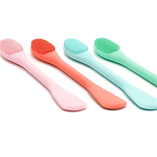 Preisvergleich Produktbild 4 Stück Silikon Gesichtsmaske Pinsel Kosmetik Pinsel mit Weiches Handbuch Gesichtsbürste, Maskenpinsel, Werkzeug Set für Gesichtsmaske und Augenmaske, Spa DIY braucht