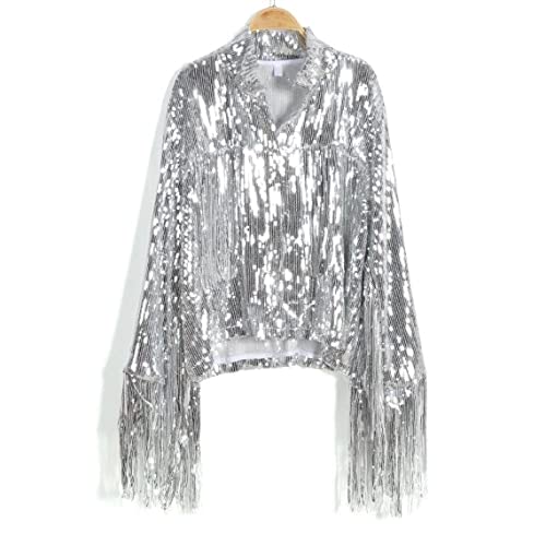 Sequin Fringe Jacket Disco Theme Country Dolly Theme Bridal Trends Disco Cowgirl Outfit Theme Glitter Tassel Coat2