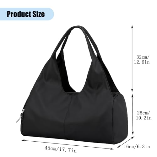 SIVENKE Sac de Sport pour Homme et Femme avec Compartiments Chaussures et Humide - Voyage, Loisirs, Gym, Shopping - Noir – vue 3