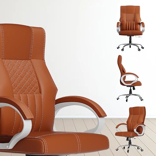 Image of FUGO FG21 Ergonomic Office Chair,Adjustable Height,Cushioned Back&Seat,Tilting Mechanism,Heavy Duty Metal Base,Dual Nylon Casters,Comfortable Desk Chair for Work,Home Office,3-Year Warranty (Tan)
