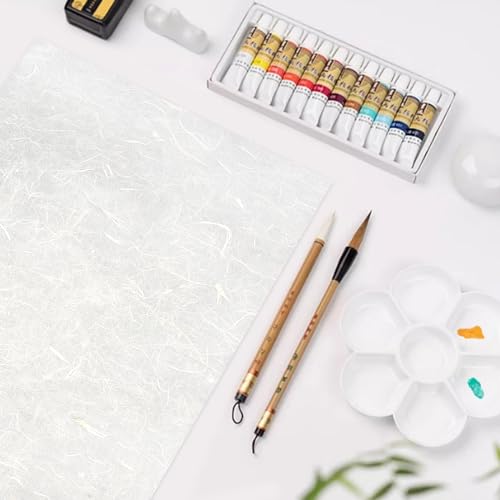 Miniatura 4 de Anvin Papel De Morera Natural A4, 50 Hojas De Fibras Vegetales Visibles, Papel De Arroz Imprimible, Hojas De Papel De Seda Para Escribir, Pintar, Hacer Tarjetas, Manualidades De Bricolaje 21 X 29,7