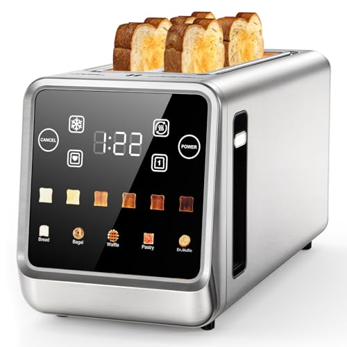 Toaster 4 Slice, Digital Smart Touch Screen with Memory Function,...