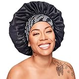 Red by Kiss Wide Edge Bonnet Silky Bonnet Sleep Cap Diamond Bling Bonnet X Keyshia Cole Frizz Free...