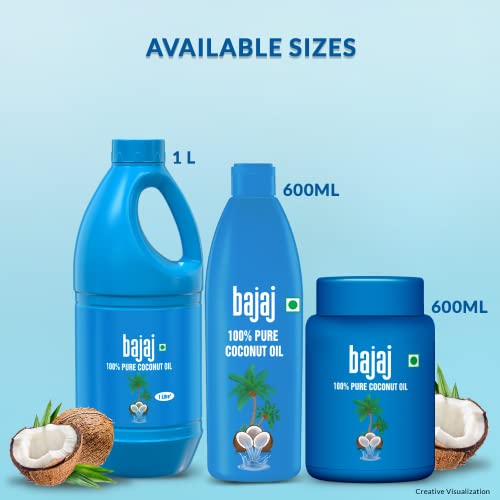 Image of Bajaj 100% Pure Coconut Oil 1 litre (Pack of 3)