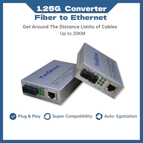 Convertidor de medios de fibra Gigabit con transceptor de alta velocidad 1000Base-LX de 20 km 3