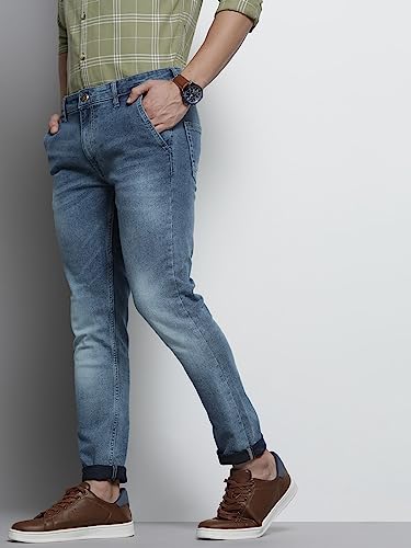 Image of THE INDIAN GARAGE CO Men Slim Fit Solid Mid-Rise Stretchable Jeans