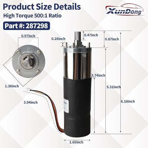 Image of NEW 287298 RV Slide-Out Motor Compatible with Lippert Schwintek in-Wall Slide System 500:1 High Torque Gear Ratio DC 12V