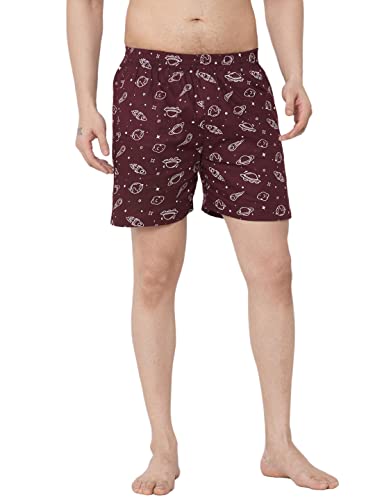 Image of Men's Cotton Printed Boxer Shorts (Men-Rocket)