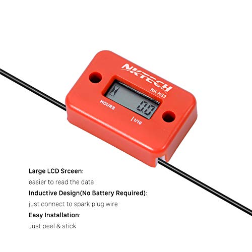 image for NKTECH NK-HS2 Inductive Hour Meter for Gas Engine Lawn Mover Marine AT