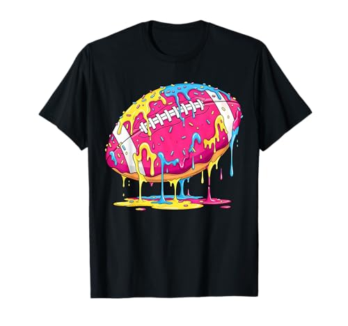 Football Drip Ice Cream Sprinkles for Lineman WR QB RB Boys T-Shirt