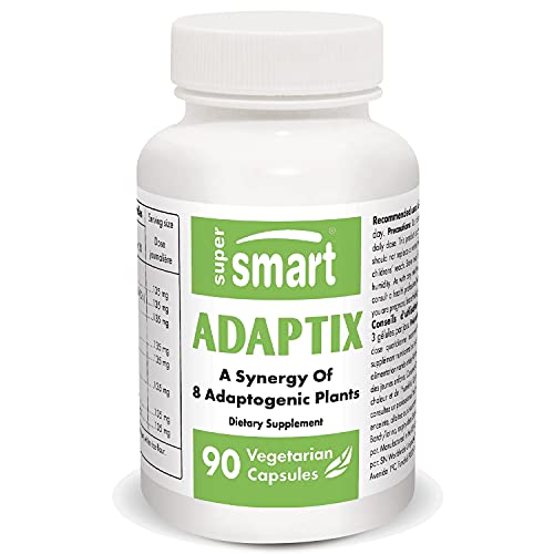 Supersmart - Adaptix - Combination Of 8 Plant Extracts With Adaptogen Properties (Ashwagandha, Astragalus, Ginseng, Reishi) - Stress Relief | Non-Gmo & Gluten Free - 90 Vegetarian Capsules #TOP30