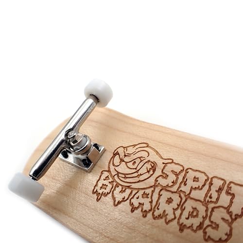 SPITBOARDS 34mm Fingerboard Pro Trucks by, Real Lock-Nuts, Rubber O-Ring Urethane Bushings, Optimized Hanger, Width 34 mm, for Fingerboard Tuning & Assembling (Chrome Silver)