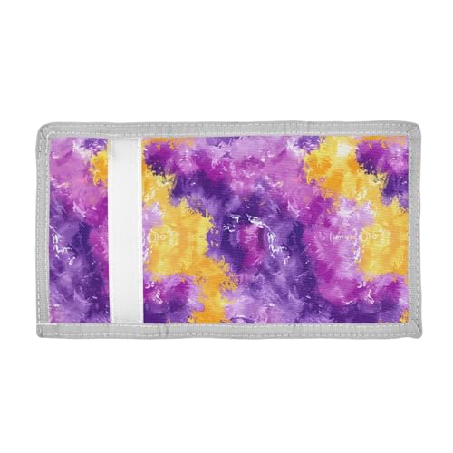 ALAZA Kids Wallets for Boys Girls Toddler Trifold Wallet Children Small Yellow Violet Tie Dye with Zipper Coin Pocket2