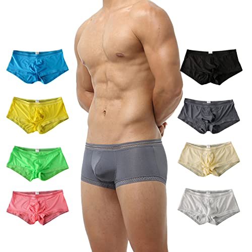 Ice Silk Lace Men's Low Waist U Convex Design Briefs Transparent Breathable Quick-drying Underwear2