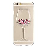Liquid Glitter Case for iPhone 16, Bling Diamond Creative Flowing Wine Cup Quicksand Gilrs Sparkle Stars Soft TPU Cover for iPhone 16 6.1 inch 2024 (Wine Silver)