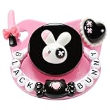 CutiePlusU Adult Sized Pacifier Dummy for Adult DIY Handmade - Black Bunny