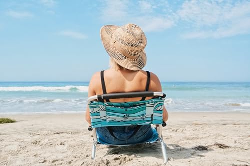 Image of Neso Beach Chairs - Lightweight, Portable and Foldable Recliner Beach Chairs for Park, Camping and Outdoor Adventures - with Slip Pockets and Shoulder Strap - 2 Pack - Swells - Regular