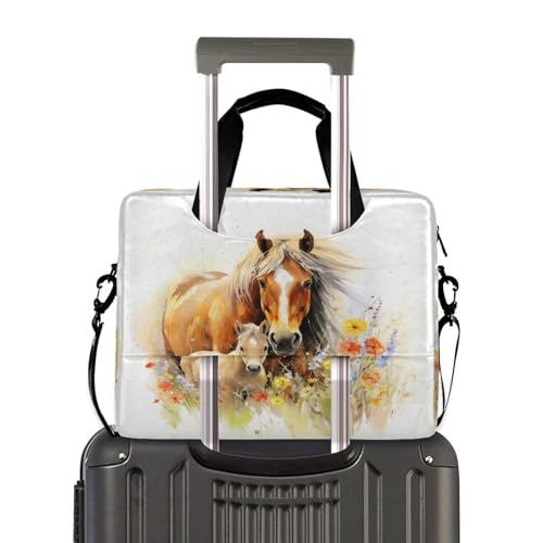 Funda para laptop con diseño de caballo y flores miniatura 2