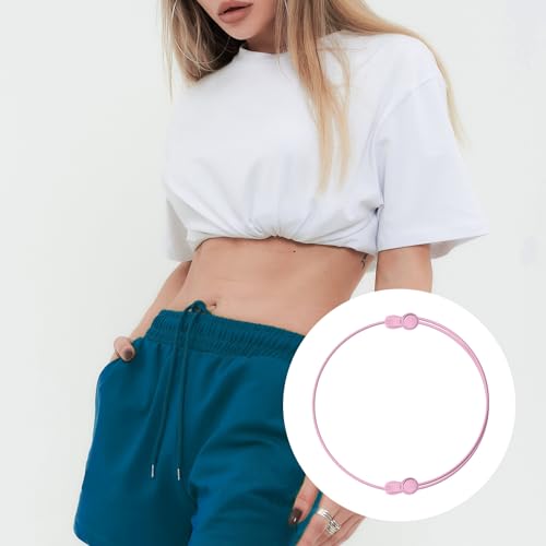 4pcs Crop Bands, Clothing Tuck Band Adjustable Clothes Tuck Tools 4 Colors Stretchy Elastic Ropes Belts for Tucking Tee Shirt Crop Strap Top (Large)4